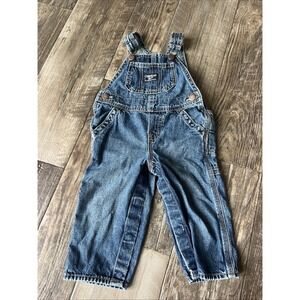 Oshkosh B'gosh Vestback Overalls Size 12 Months Vintage Clover Buttons Carpenter